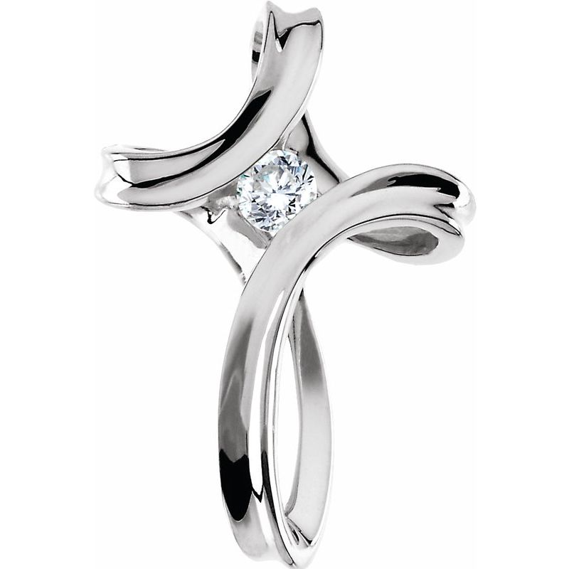 1/5 ct Natural Diamond Cross Pendant