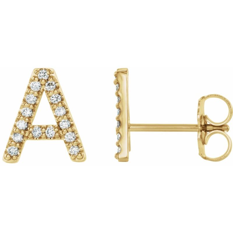 Accented Initial Stud Earrings