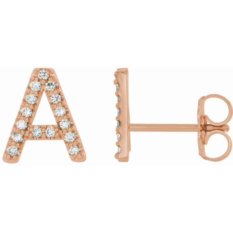 Accented Initial Stud Earrings