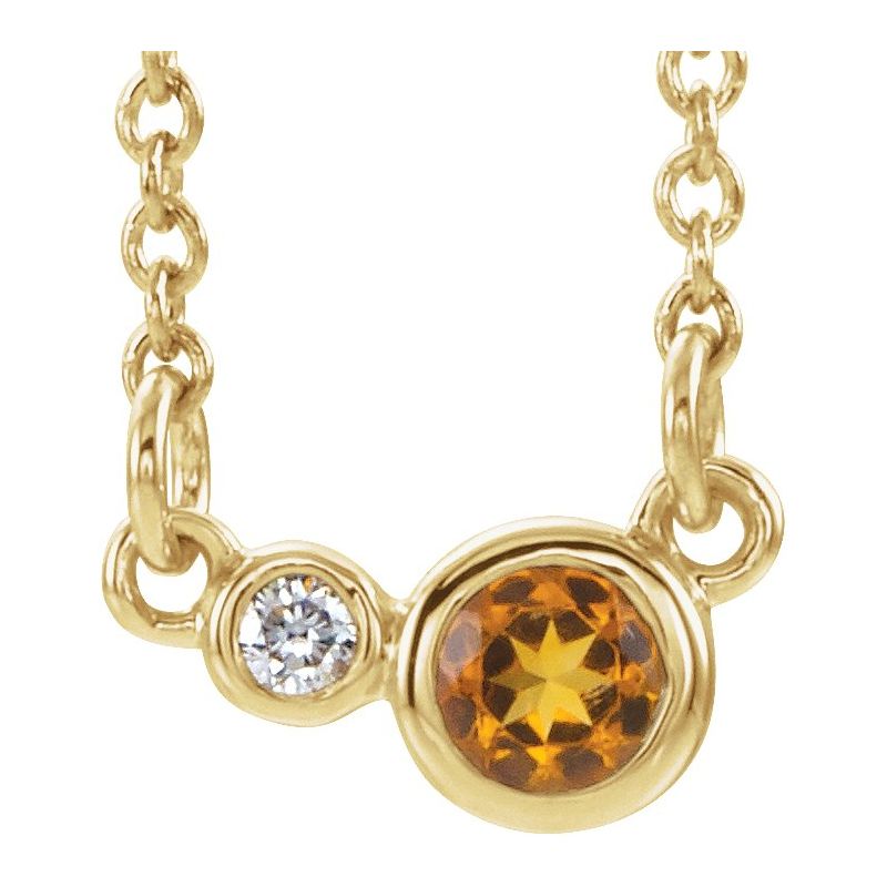 Accented Bezel-Set Necklace or Center