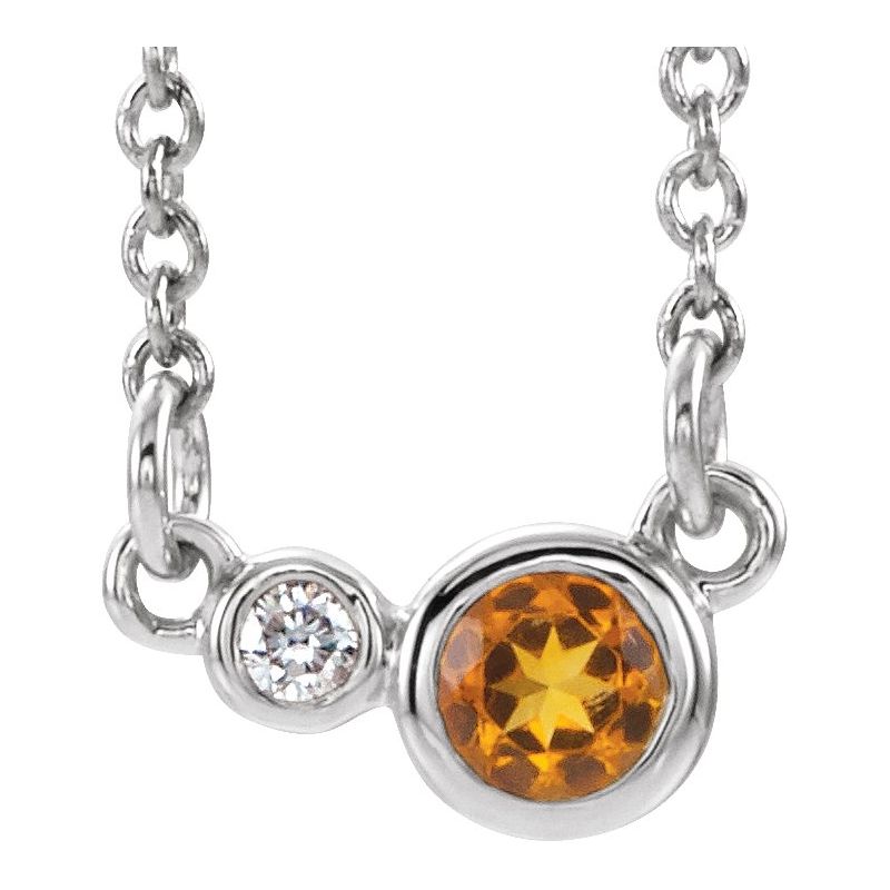 Accented Bezel-Set Necklace or Center