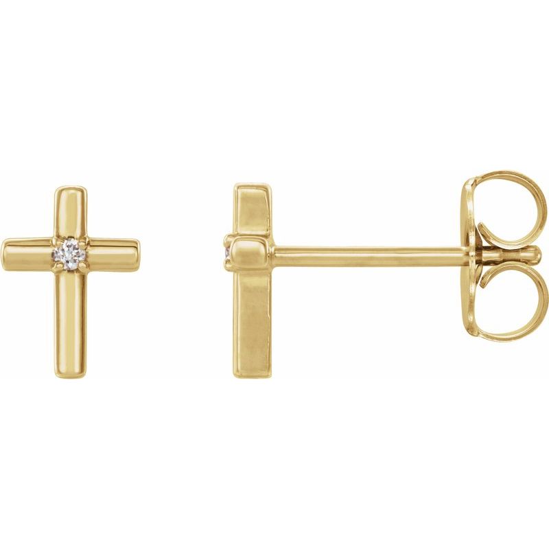 Solitaire Cross Earrings