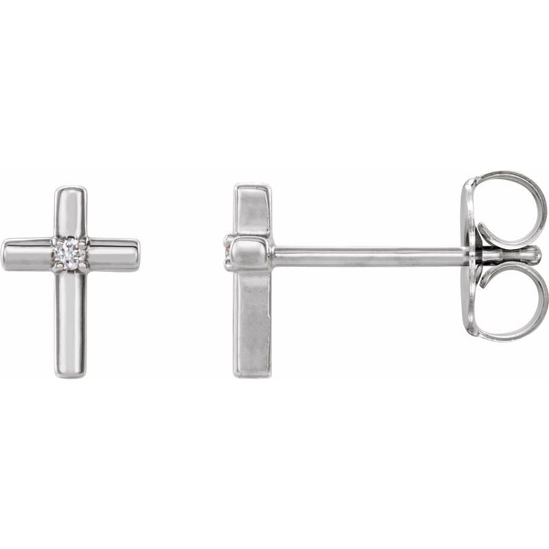 Solitaire Cross Earrings