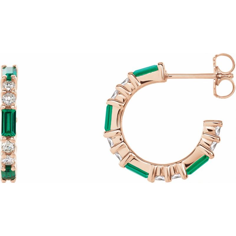 Accented Hoop Earrings — Natural Diamond 17.2 mm