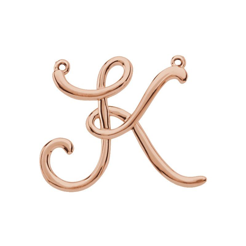 Script Initial Necklace or Center