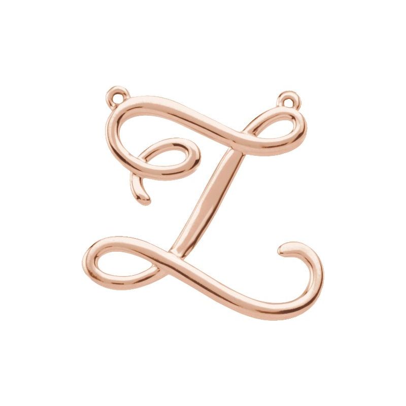 Script Initial Necklace or Center
