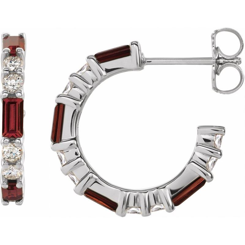 Accented Hoop Earrings — Natural Diamond 17.2 mm