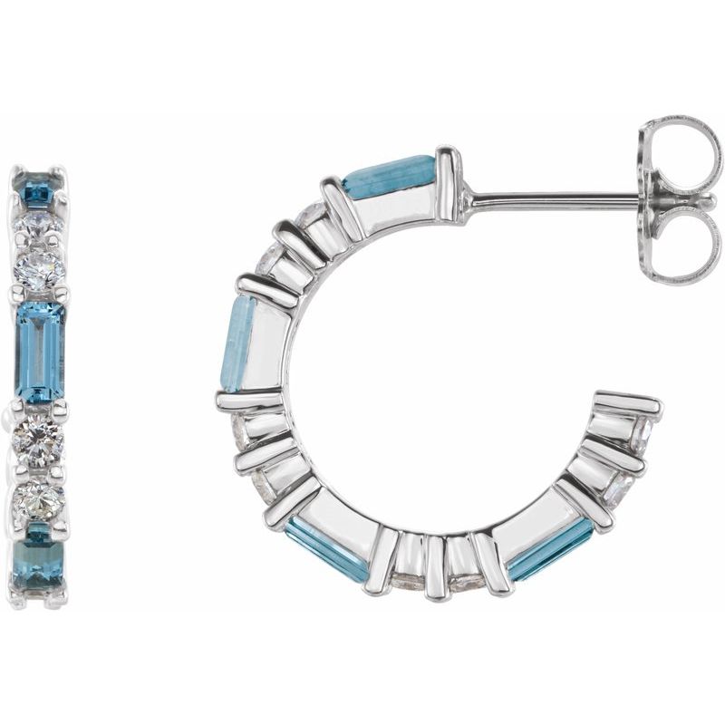 Accented Hoop Earrings — Natural Diamond 17.2 mm