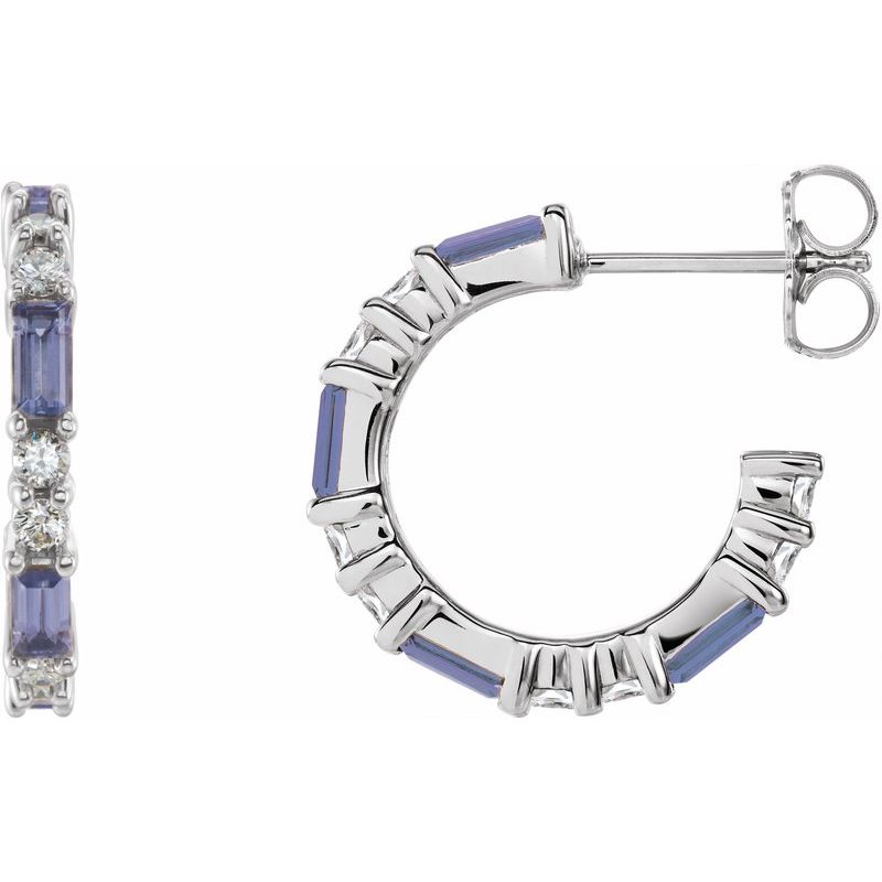 Accented Hoop Earrings — Natural Diamond 17.2 mm