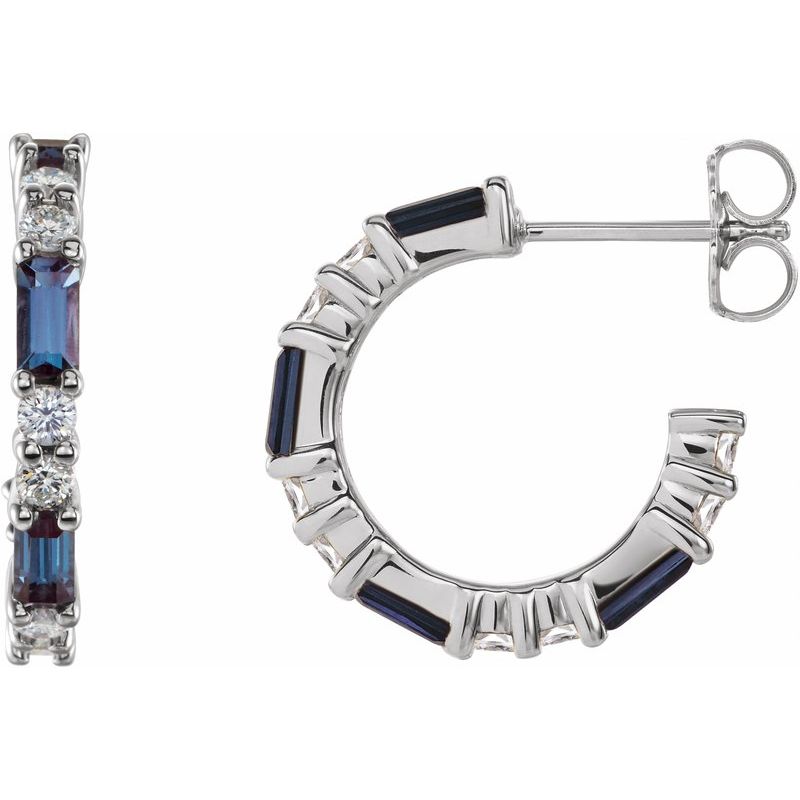 Accented Hoop Earrings — Natural Diamond 17.2 mm