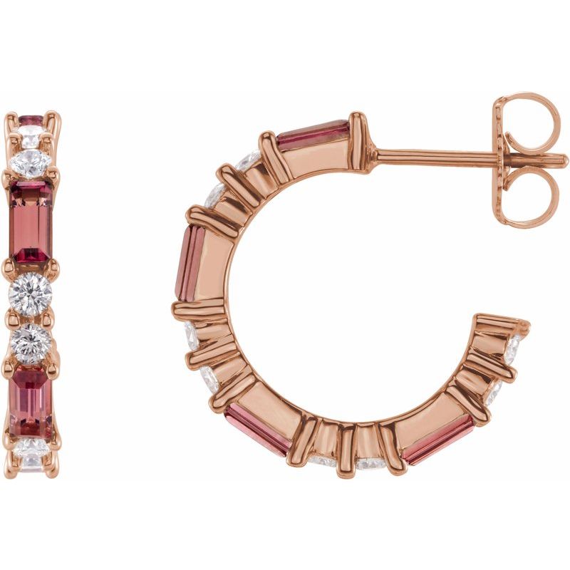 Accented Hoop Earrings — Natural Diamond 17.2 mm
