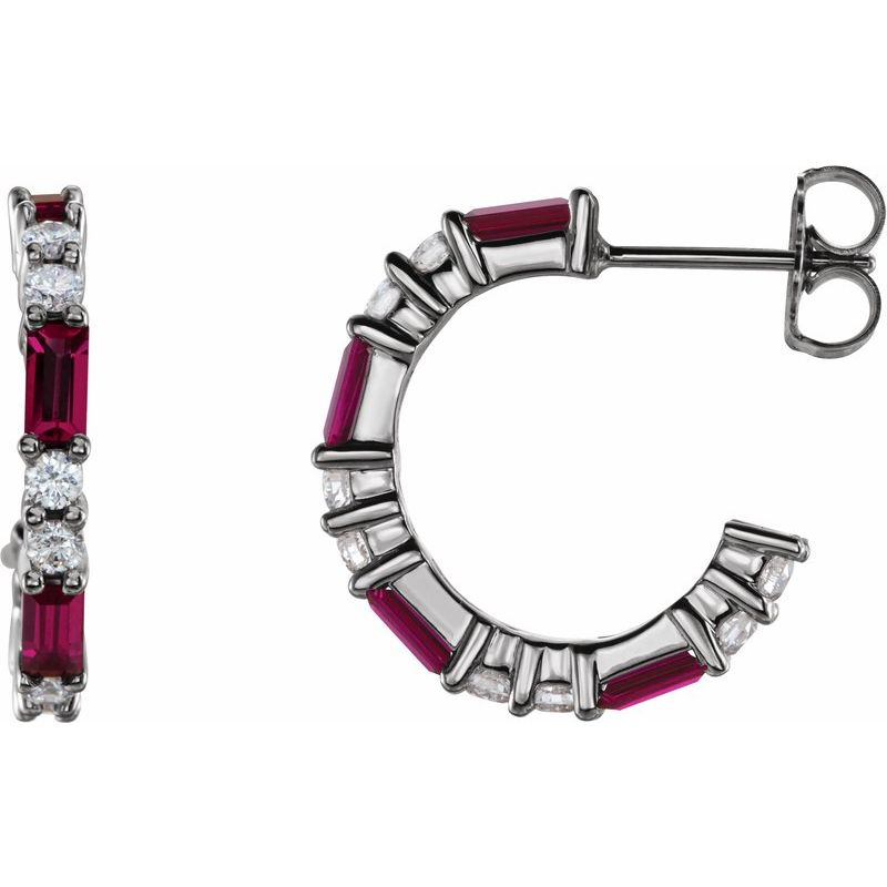 Accented Hoop Earrings — Natural Diamond 17.2 mm