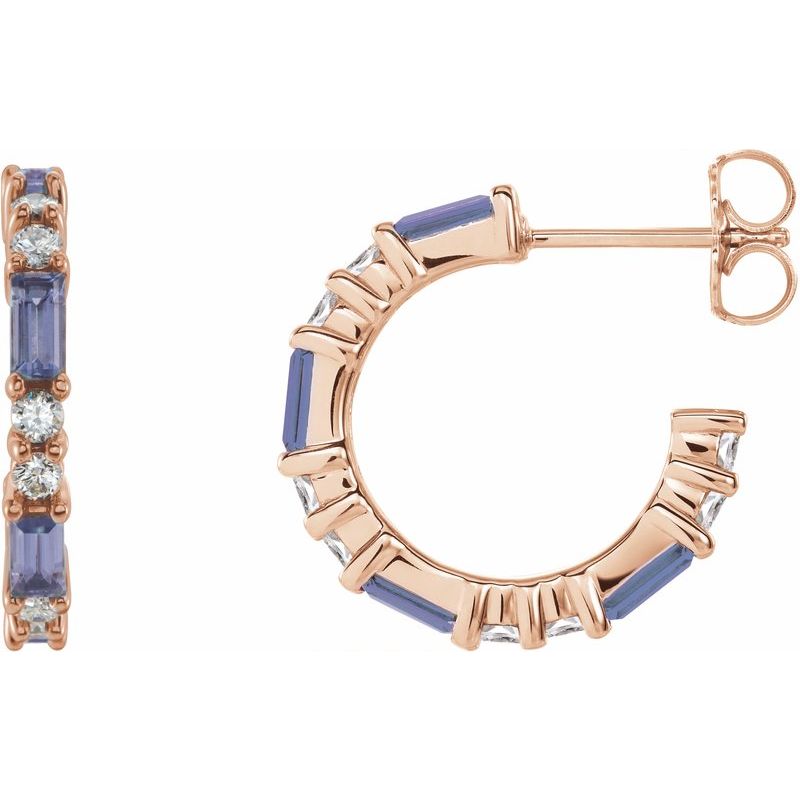 Accented Hoop Earrings — Natural Diamond 17.2 mm