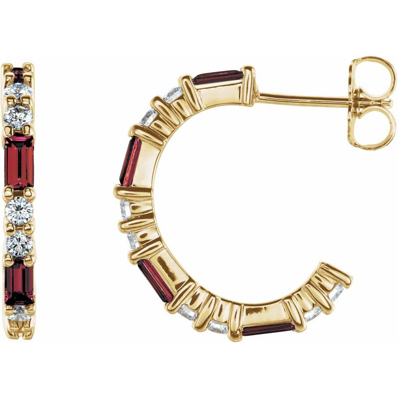 Accented Hoop Earrings — Natural Diamond 17.2 mm