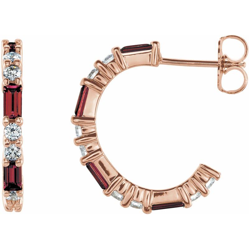 Accented Hoop Earrings — Natural Diamond 17.2 mm