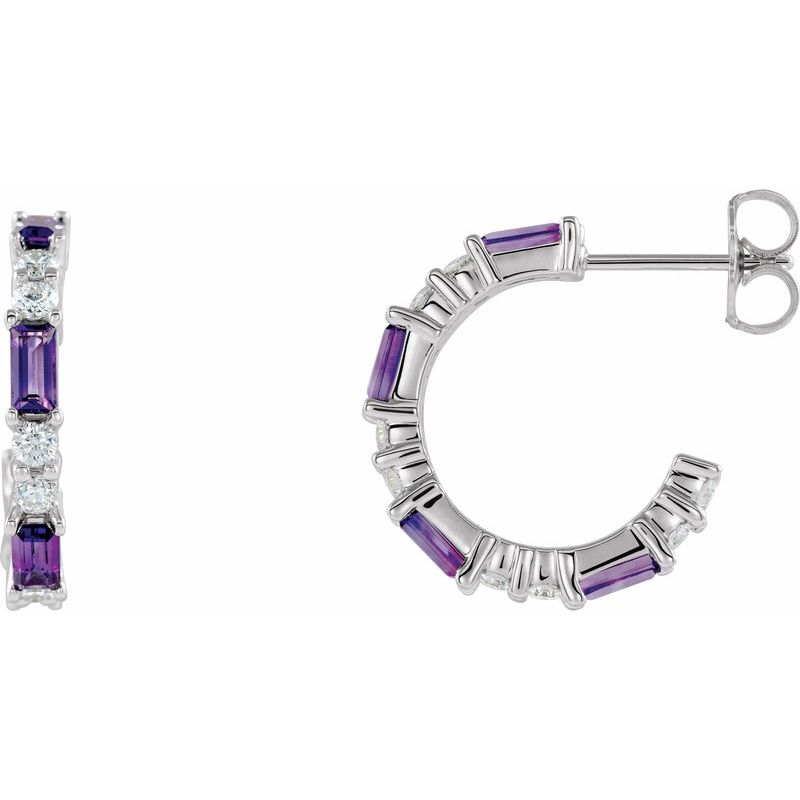Accented Hoop Earrings — Natural Diamond 17.2 mm
