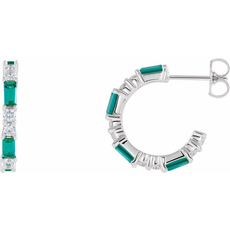 Accented Hoop Earrings — Natural Diamond 17.2 mm