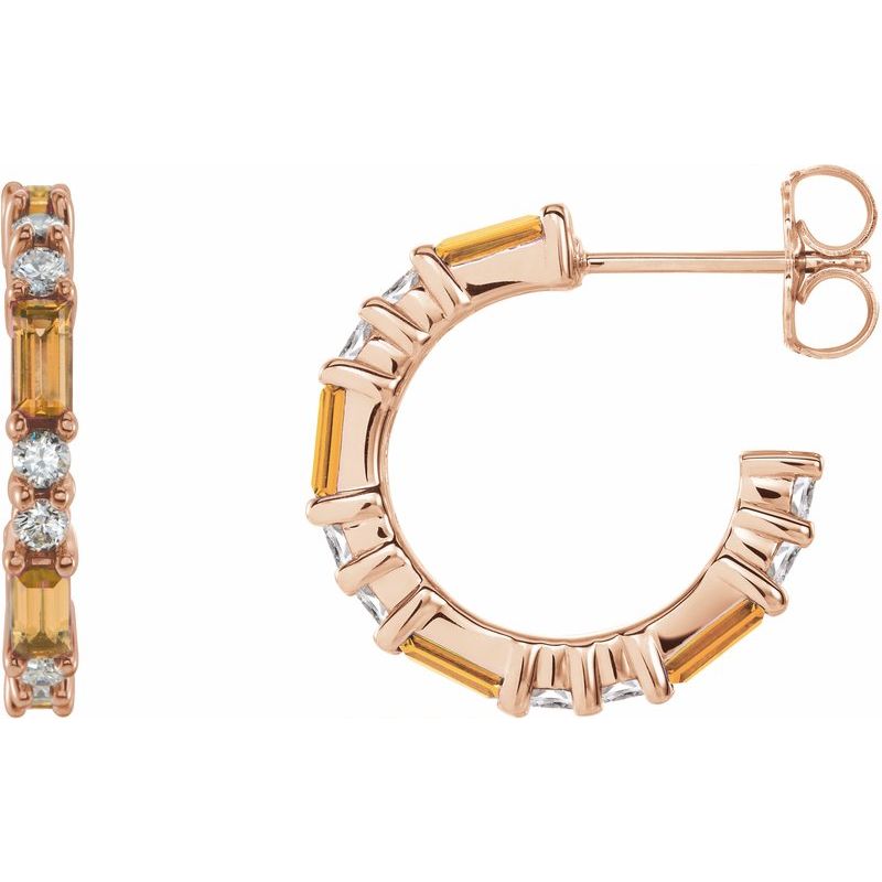Accented Hoop Earrings — Natural Diamond 17.2 mm