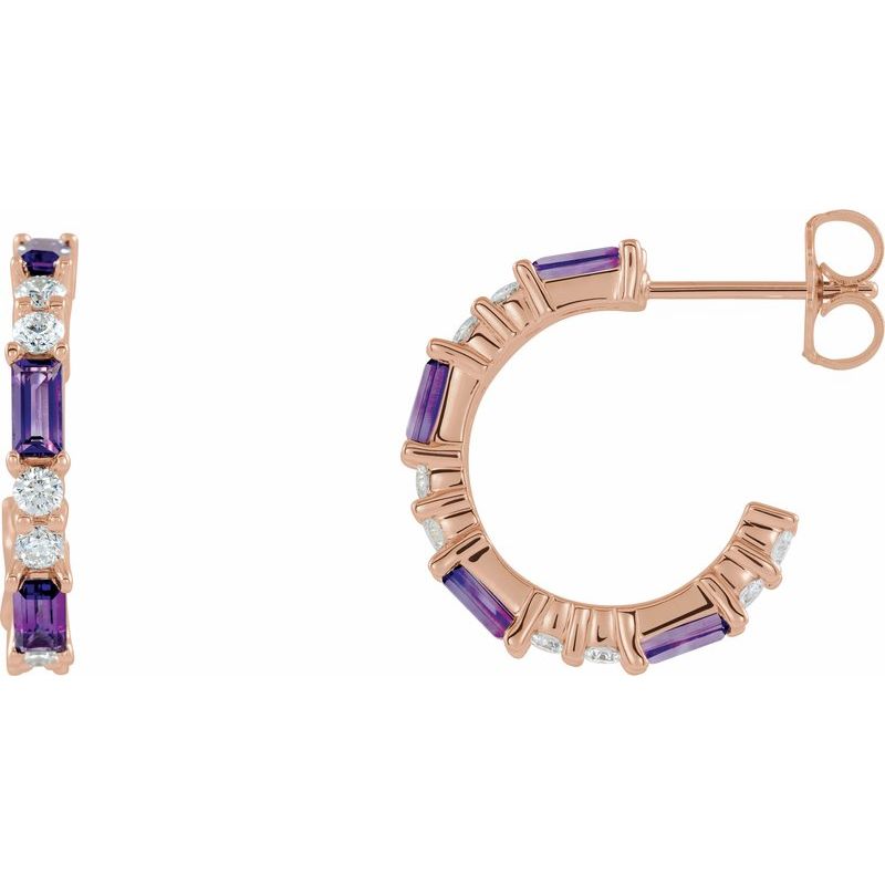Accented Hoop Earrings — Natural Diamond 17.2 mm