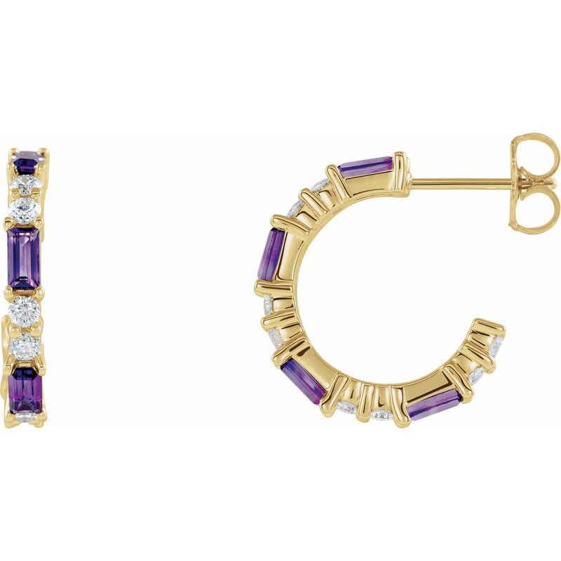 Accented Hoop Earrings — Natural Diamond 17.2 mm