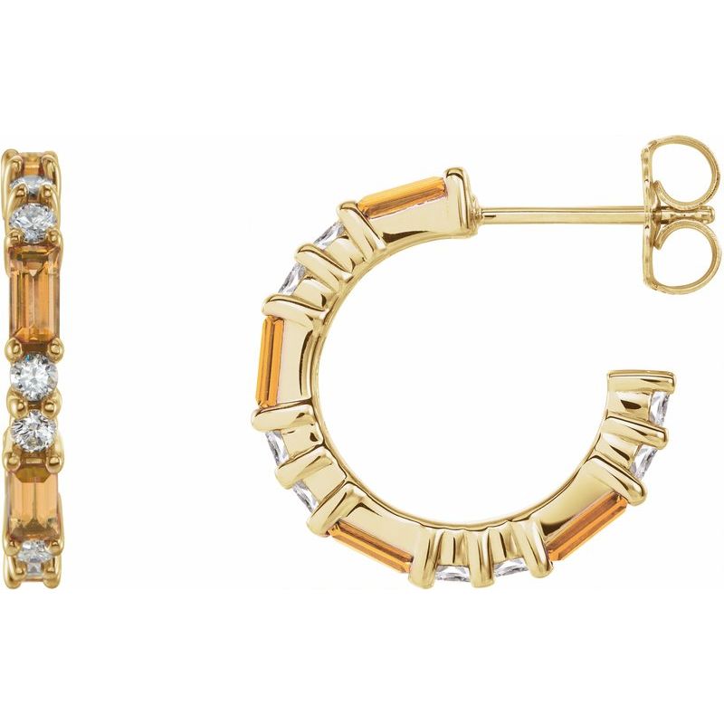 Accented Hoop Earrings — Natural Diamond 17.2 mm