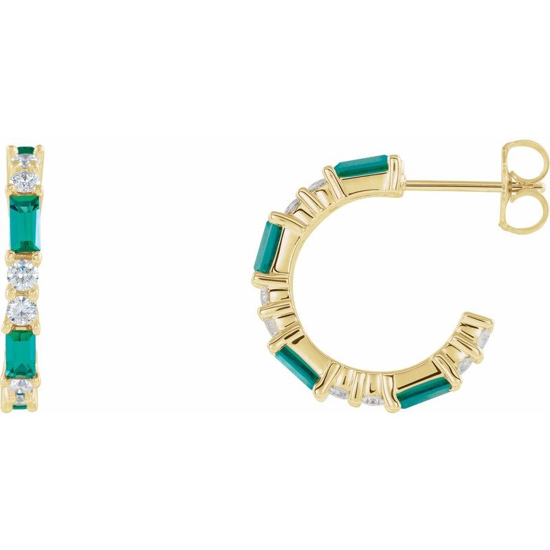 Accented Hoop Earrings — Natural Diamond 17.2 mm