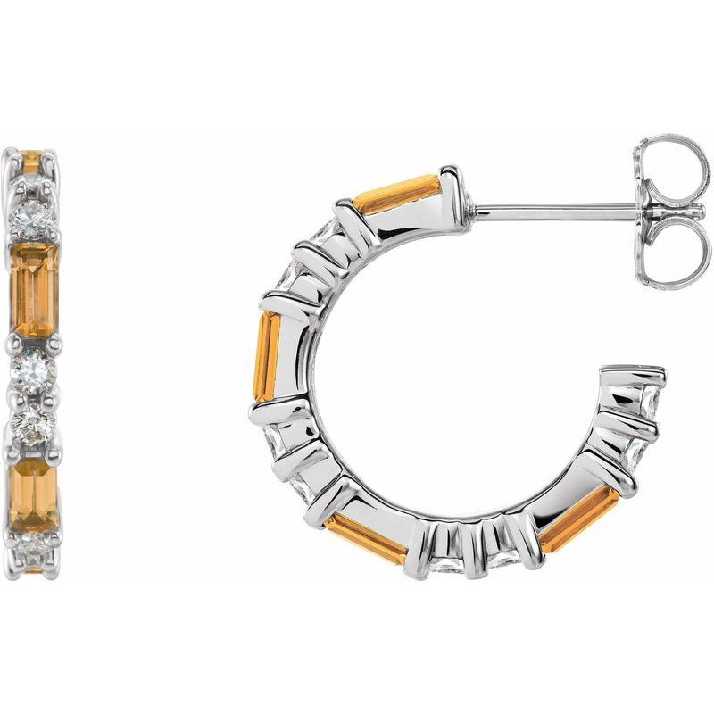 Accented Hoop Earrings — Natural Diamond 17.2 mm