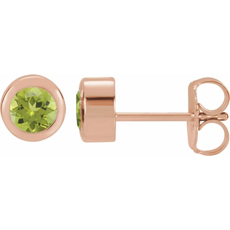 Round Bezel-Set Birthstone Stud Earrings