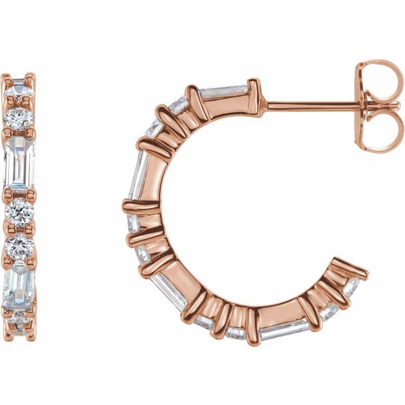Accented Hoop Earrings — Natural Diamond 17.2 mm