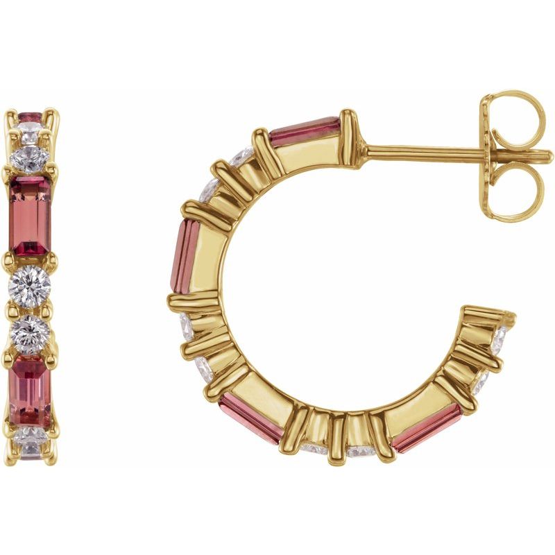 Accented Hoop Earrings — Natural Diamond 17.2 mm