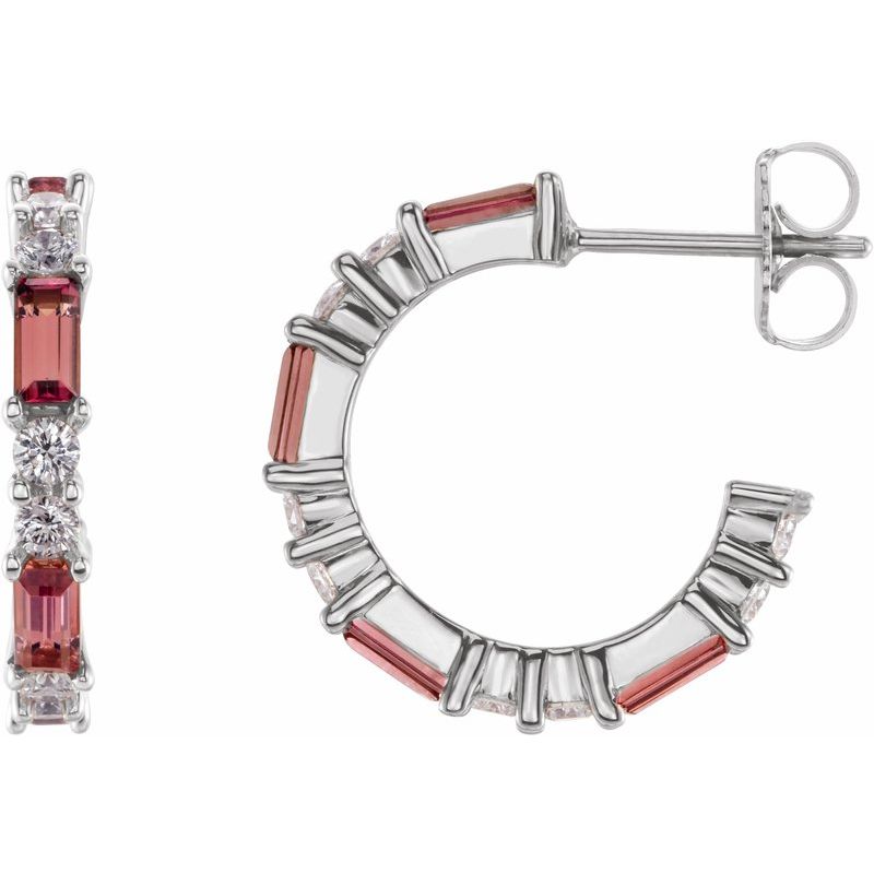 Accented Hoop Earrings — Natural Diamond 17.2 mm