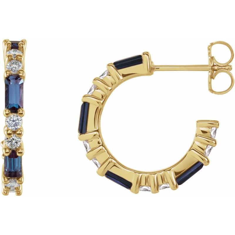 Accented Hoop Earrings — Natural Diamond 17.2 mm