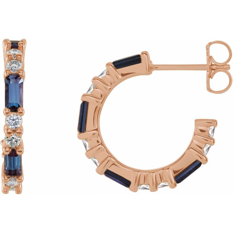 Accented Hoop Earrings — Natural Diamond 17.2 mm
