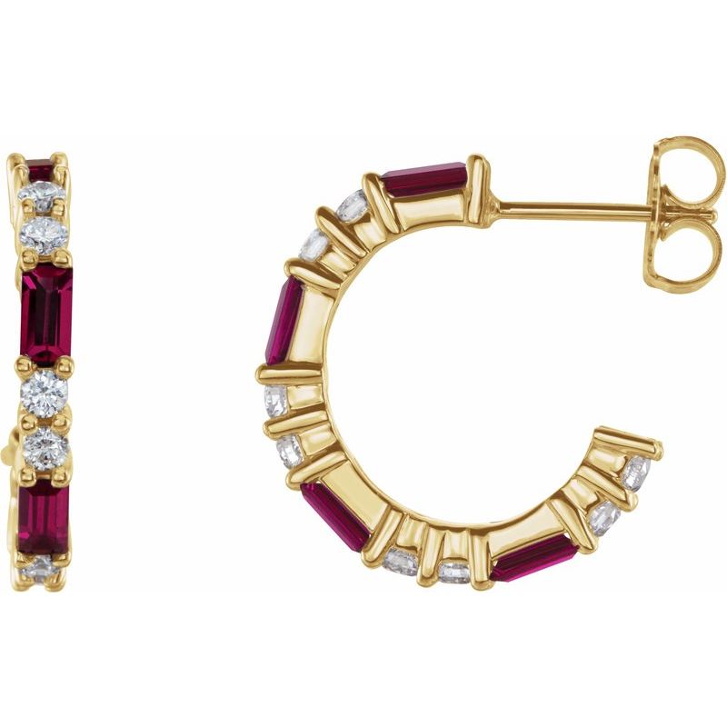 Accented Hoop Earrings — Natural Diamond 17.2 mm