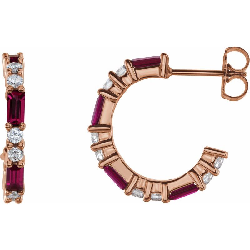 Accented Hoop Earrings — Natural Diamond 17.2 mm