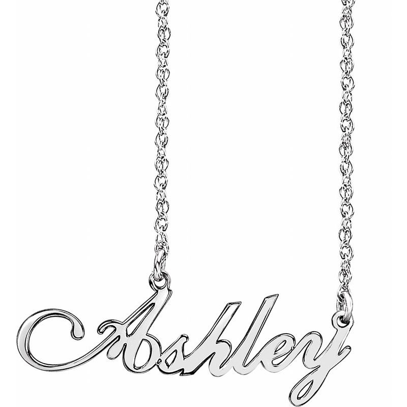 Script Nameplate Necklace — Single Name