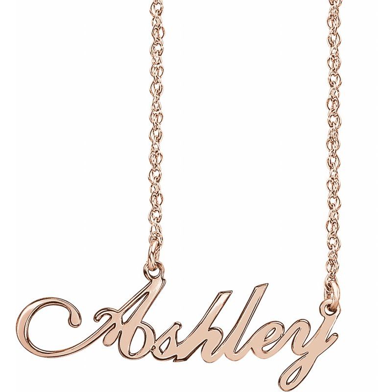 Script Nameplate Necklace — Single Name