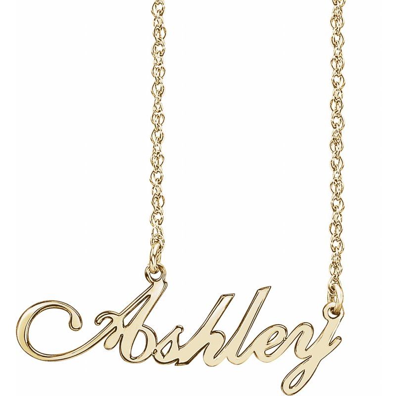 Script Nameplate Necklace — Single Name