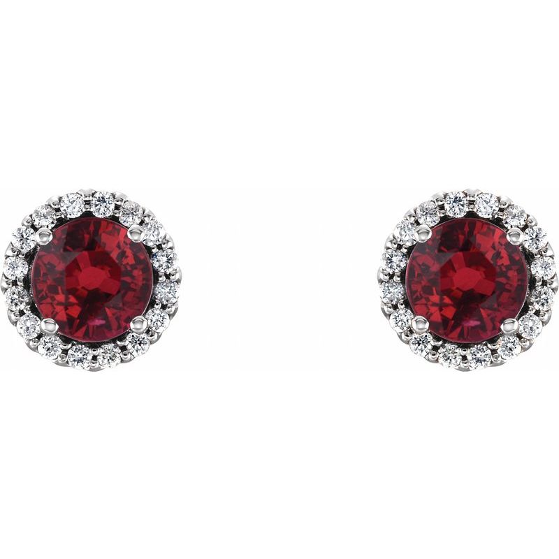 Round 4-Prong Halo-Style Earrings — Natural Diamond