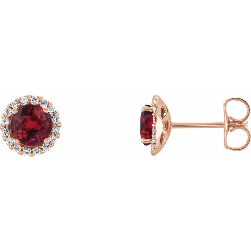 Round 4-Prong Halo-Style Earrings — Natural Diamond