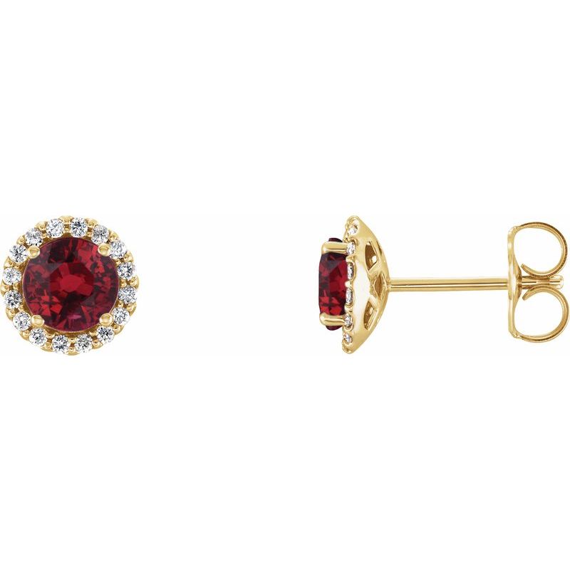 Round 4-Prong Halo-Style Earrings — Natural Diamond