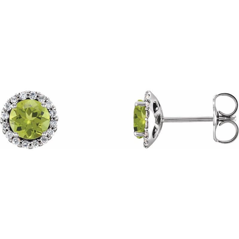 Round 4-Prong Halo-Style Earrings — Natural Diamond