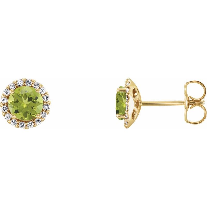 Round 4-Prong Halo-Style Earrings — Natural Diamond