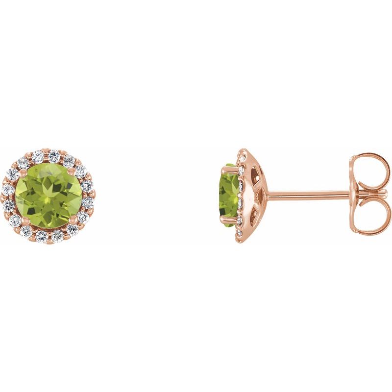 Round 4-Prong Halo-Style Earrings — Natural Diamond