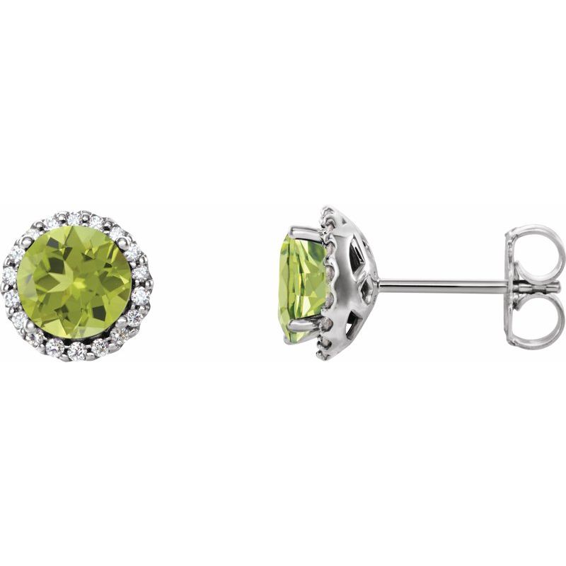 Round 4-Prong Halo-Style Earrings — Natural Diamond