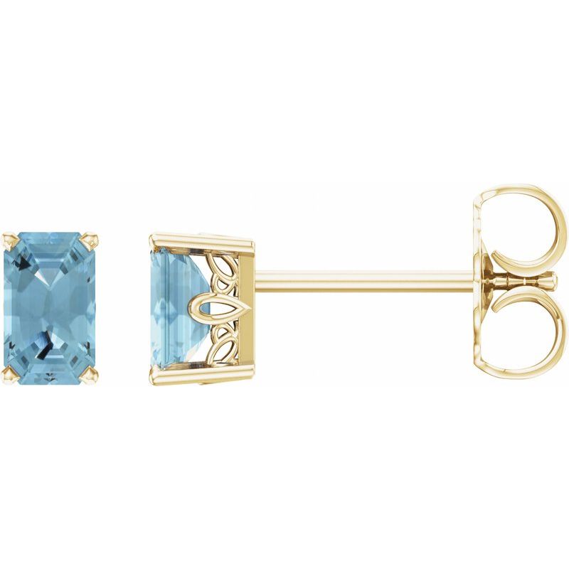 Solitaire Scroll Setting Stud Earrings No. 2