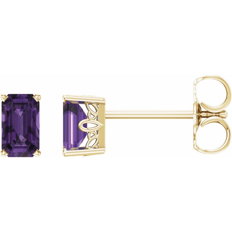 Solitaire Scroll Setting Stud Earrings No. 2