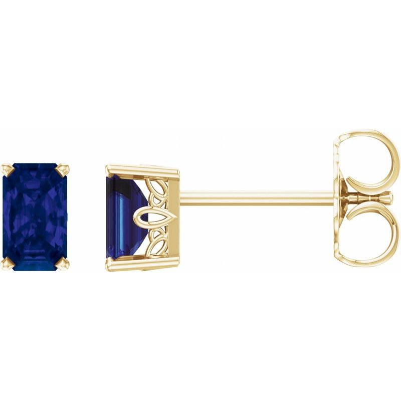 Solitaire Scroll Setting Stud Earrings No. 2