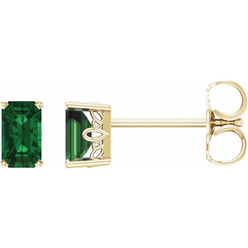 Solitaire Scroll Setting Stud Earrings No. 2