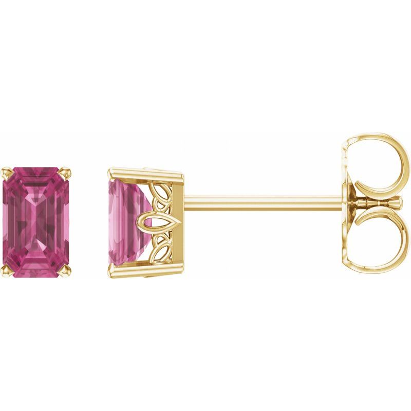 Solitaire Scroll Setting Stud Earrings No. 2